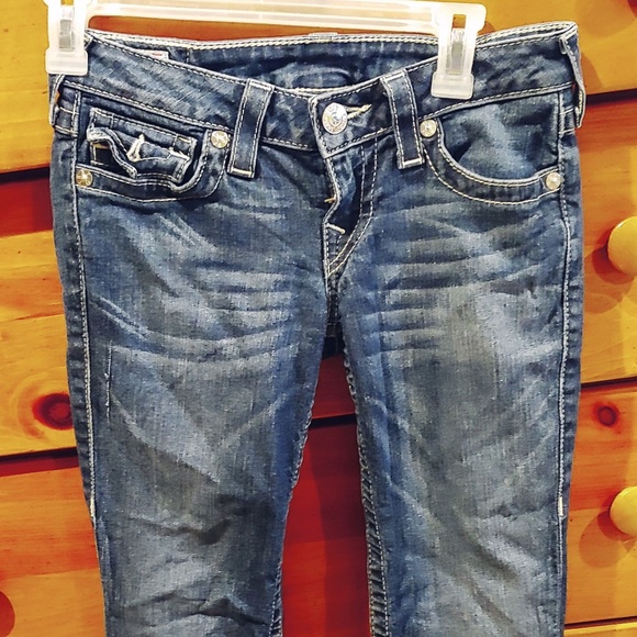 True Religion Blue Jeans Low Rise - Picture 3 of 6